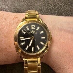 Invicta Wildflower Aria Women's Watch, Gold Tone with Black Face - 32mm